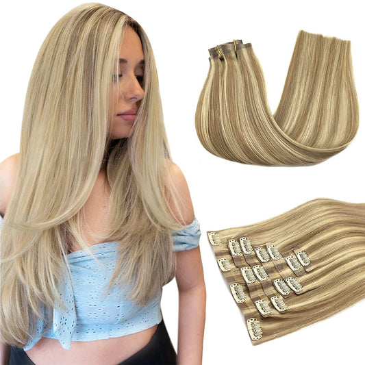 Seamless 20" Clip-In European Remy Human Hair Extensions - 150g