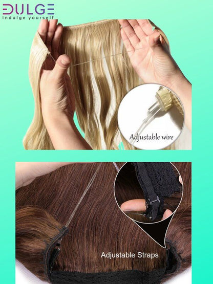 #4 Chocolate Brown 24" Flip In Halo Remy Human Hair Extension. - dulgehairextensions.com.au