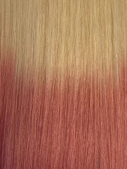 #613/Pink Beach Blonde to Pink 22" Tape In Ombre Balayage Extensions - dulgehairextensions.com.au