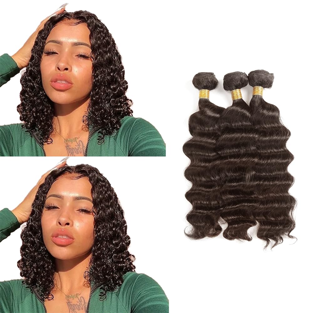 Brazilian Virgin Human Hair 12A Weft Weave Bundles 300g Deep Wave