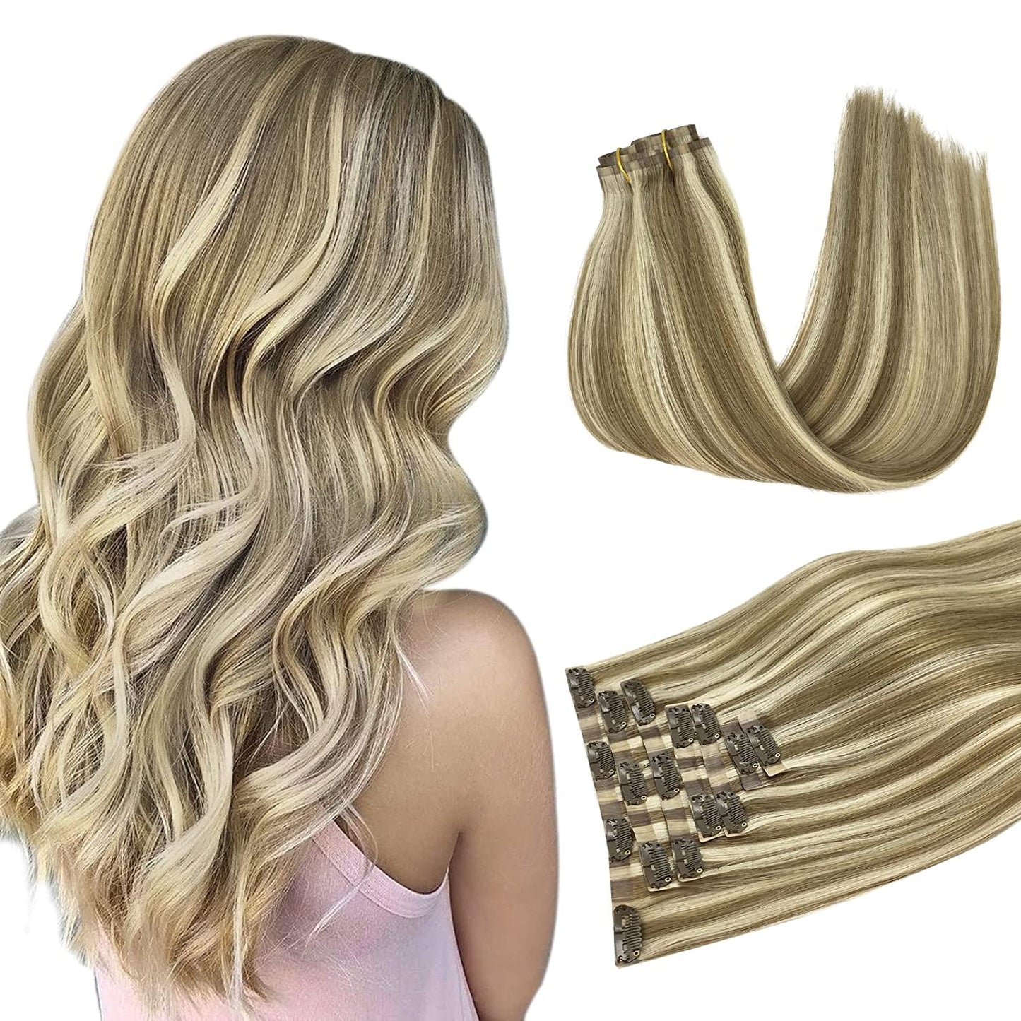 Seamless 20" Clip-In European Remy Human Hair Extensions - 150g