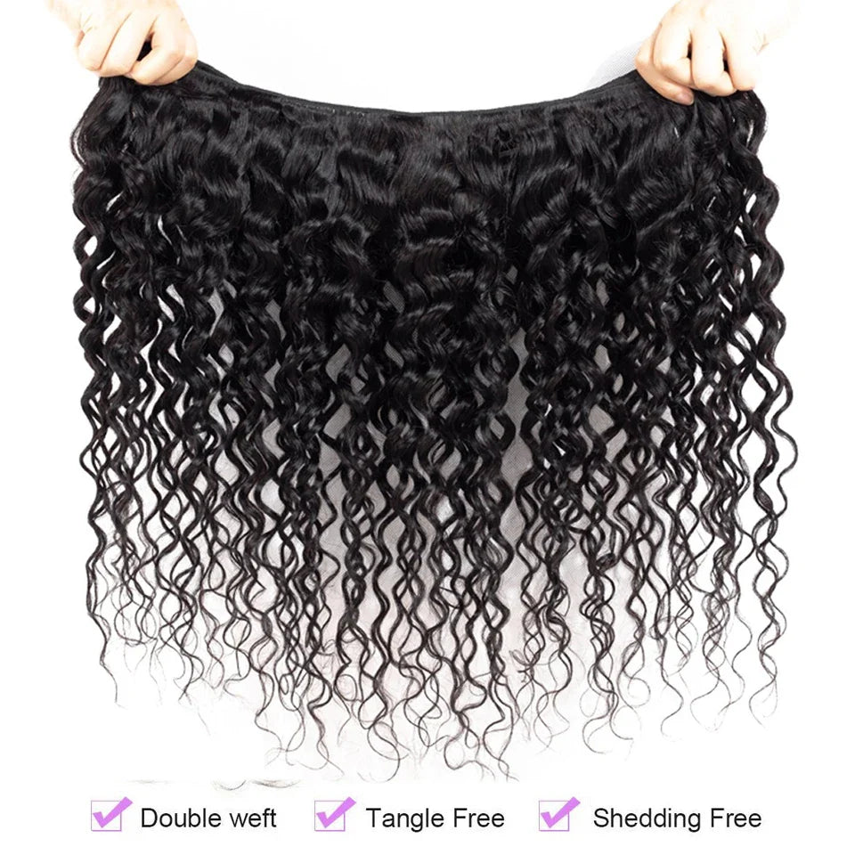 Brazilian Virgin Human Hair 12A Weft Weave Bundles 200g Water Wave