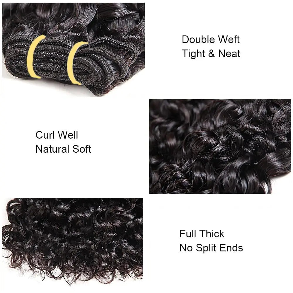 Brazilian Virgin Human Hair 12A Weft Weave Bundles 200g Water Wave