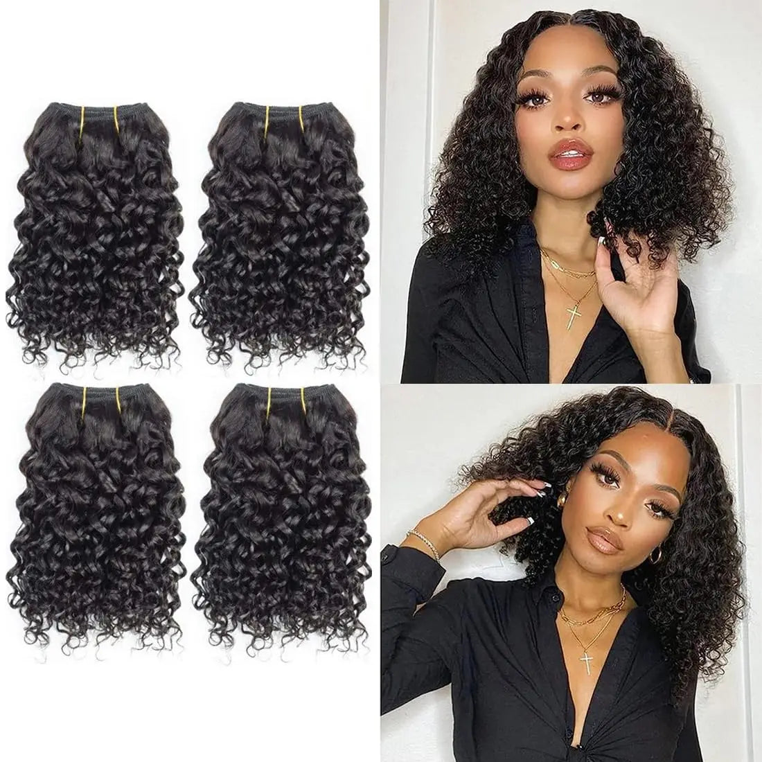 Brazilian Virgin Human Hair 12A Weft Weave Bundles 200g Water Wave