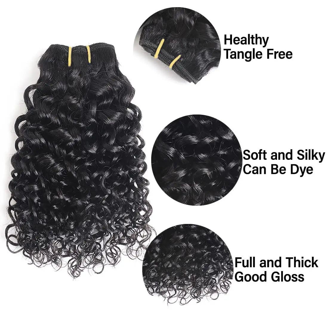 Brazilian Virgin Human Hair 12A Weft Weave Bundles 200g Water Wave