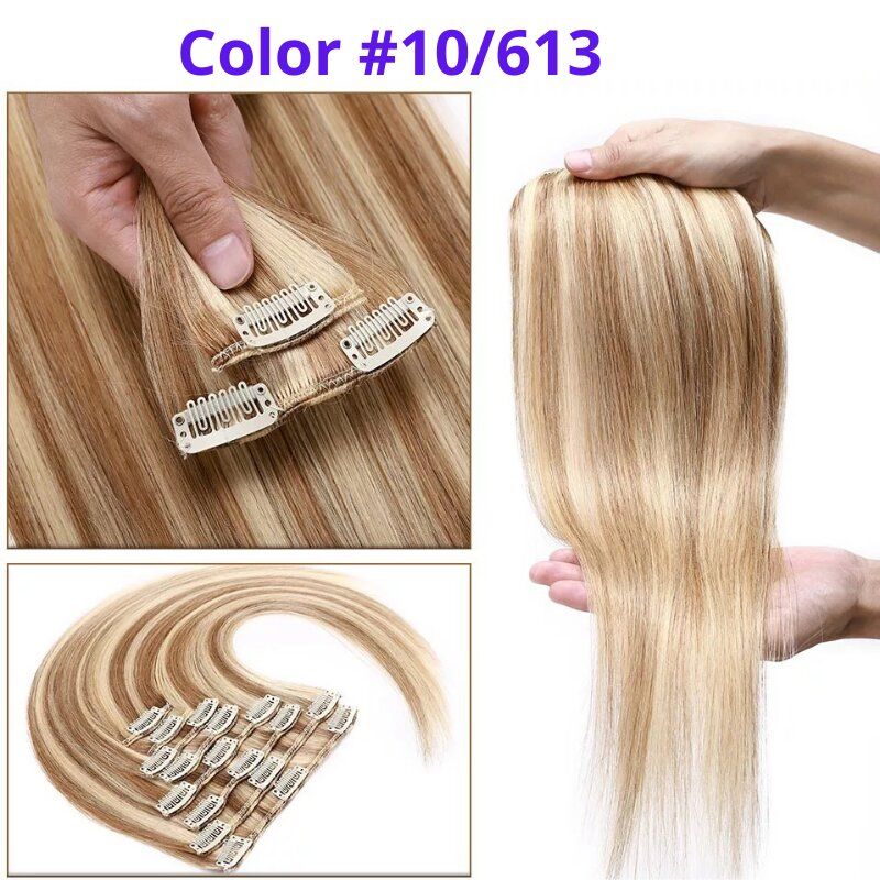 Cheaper Non Remy Thick Human Hair Clip In 20" #10/613 Light Brown Blonde - dulgehairextensions.com.au