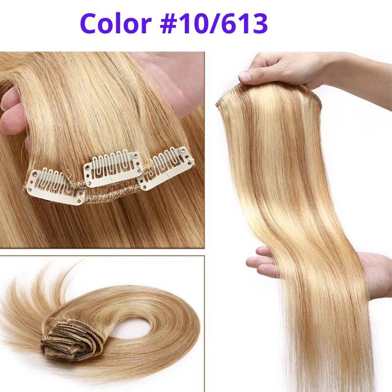 Cheaper Non Remy Thick Human Hair Clip In 20" #10/613 Light Brown Blonde - dulgehairextensions.com.au