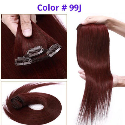#99J Deep Red Wine 20" Deluxe Seamless Clip In Human Hair Extensions - dulgehairextensions.com.au