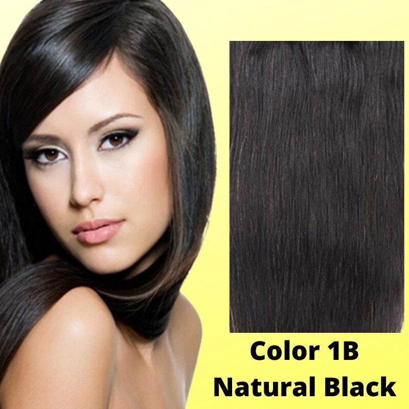 Russian Premium Luxury #1B Natural Black 20" Human Hair Tape Extension - dulgehairextensions.com.au
