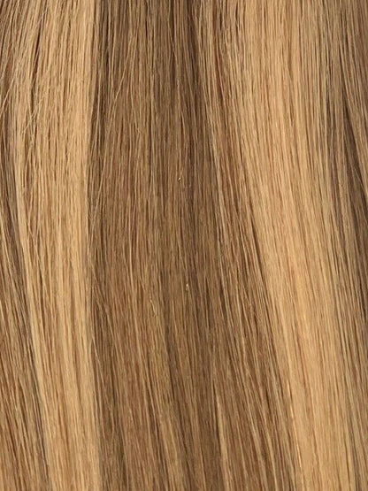 Remy Human Hair Seamless One Piece Black Clip In Volumizer #4/27 Chocolate Brown Blonde Mix - dulgehairextensions.com.au