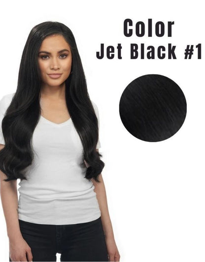 #1 Jet Black 20" Premium Luxury Russian Weft Weave Extension - dulgehairextensions.com.au