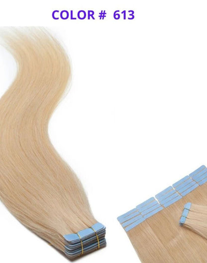 Russian Premium Luxury Remy Human Hair Tape In Extension 24" #613 Beach Blonde - dulgehairextensions.com.au