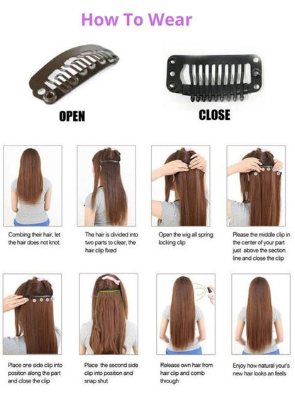 #6/60 Medium Brown Blonde Mix 20" Deluxe Seamless Clip In Human Hair Extensions - dulgehairextensions.com.au