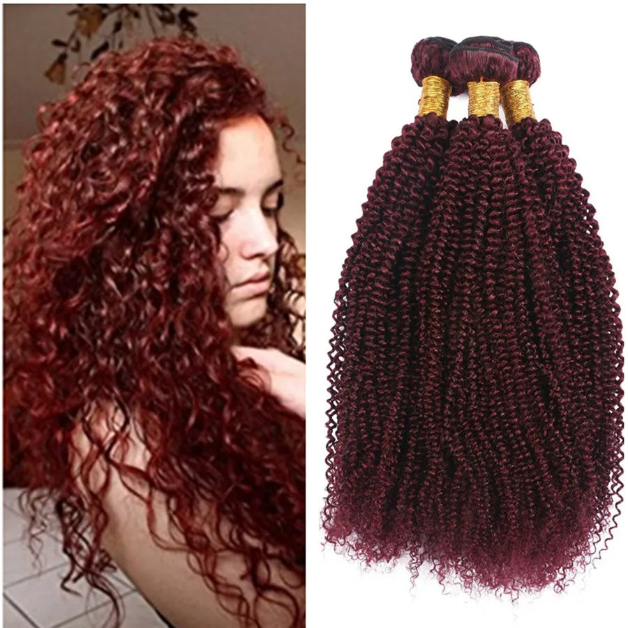 Brazilian Virgin Human Hair 12A Weft Weave Bundles 300g Kinky Curly