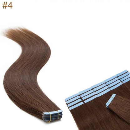#4 Chocolate Brown European 16" Tape In Extensions - dulgehairextensions.com.au