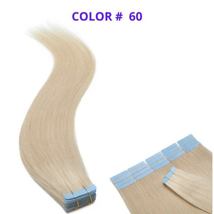 #60 Platinum Blonde 24" European Remy Human Hair Tape In Extension - dulgehairextensions.com.au