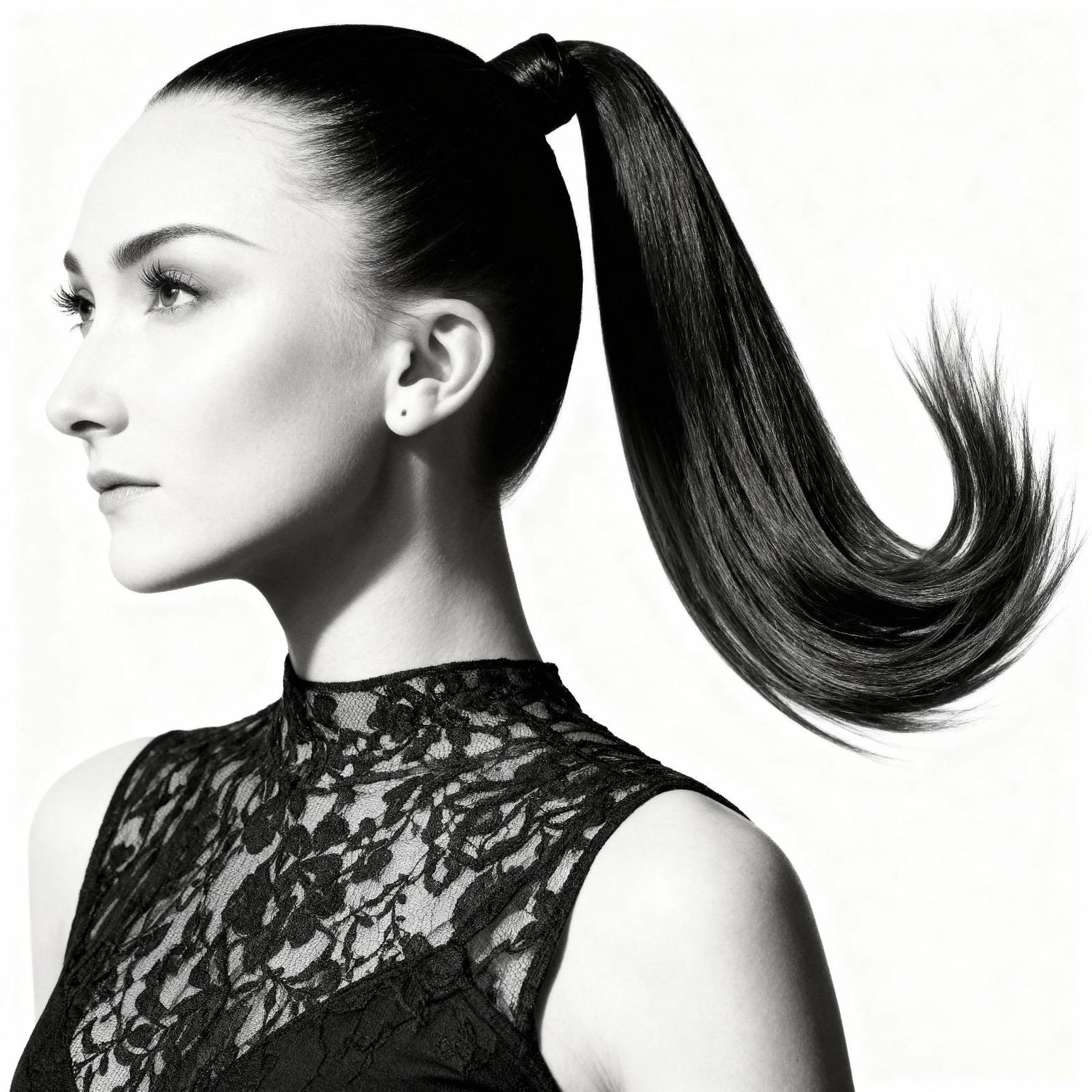 DULGE Ponytail Extensions worn by model