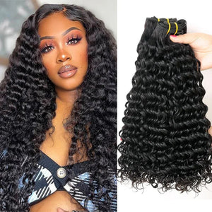 Brazilian Virgin Human Hair 12A Weft Weave Bundles 300g Deep Wave