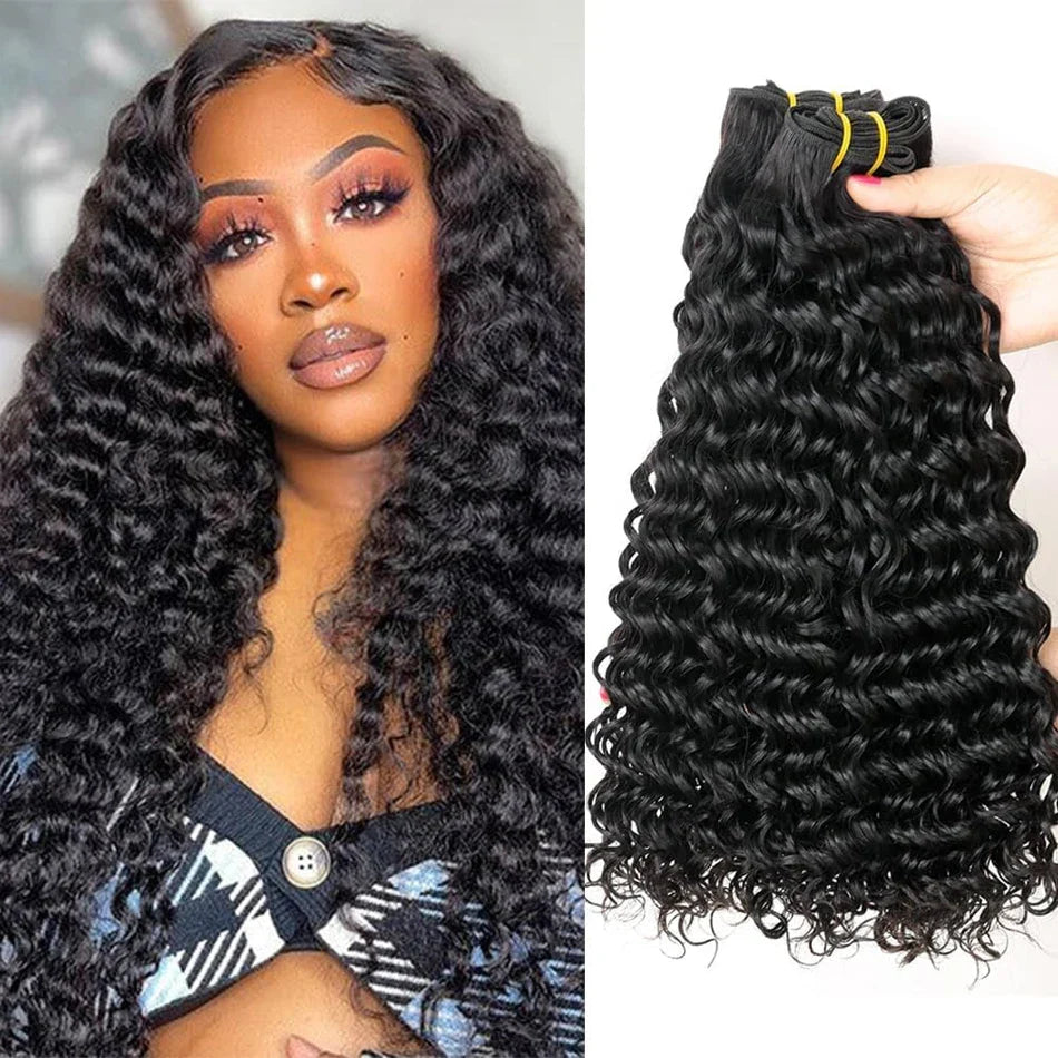 Brazilian Virgin Human Hair 12A Weft Weave Bundles 200g Deep Wave