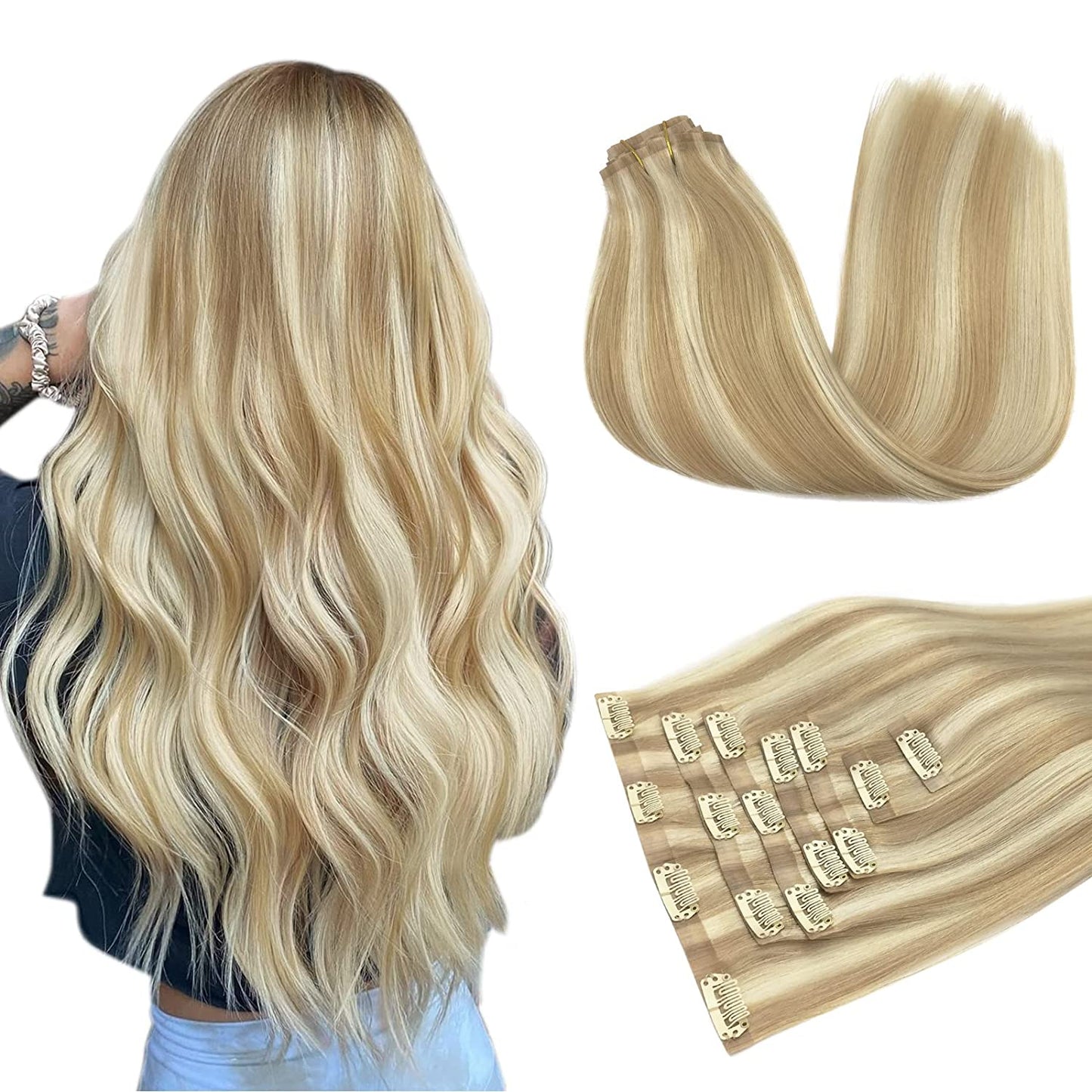 Seamless 20" Clip-In European Remy Human Hair Extensions - 150g