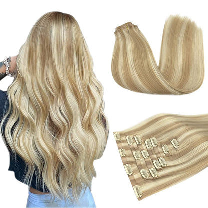 Seamless 20" Clip-In European Remy Human Hair Extensions - 150g
