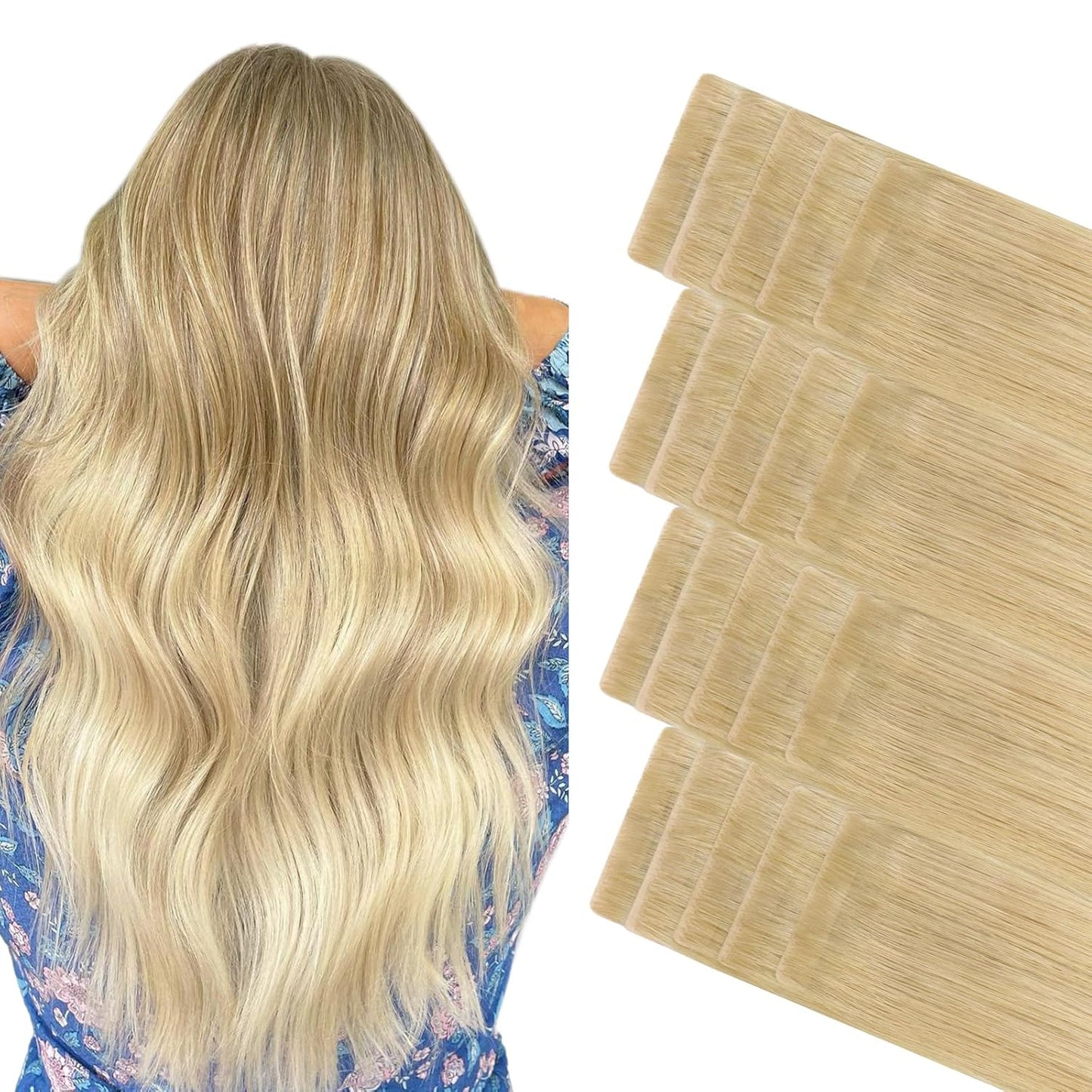 DULGE 20" Russian Remy Human Hair 100g Invisible Tape Extensions 40 Pieces