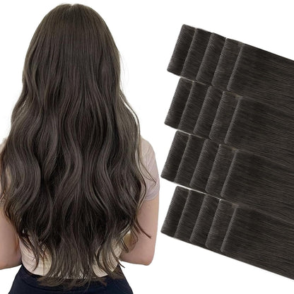 DULGE 20 Inch Invisible Tape-In Hair Extensions, Russian Remy 100g - Photo 8