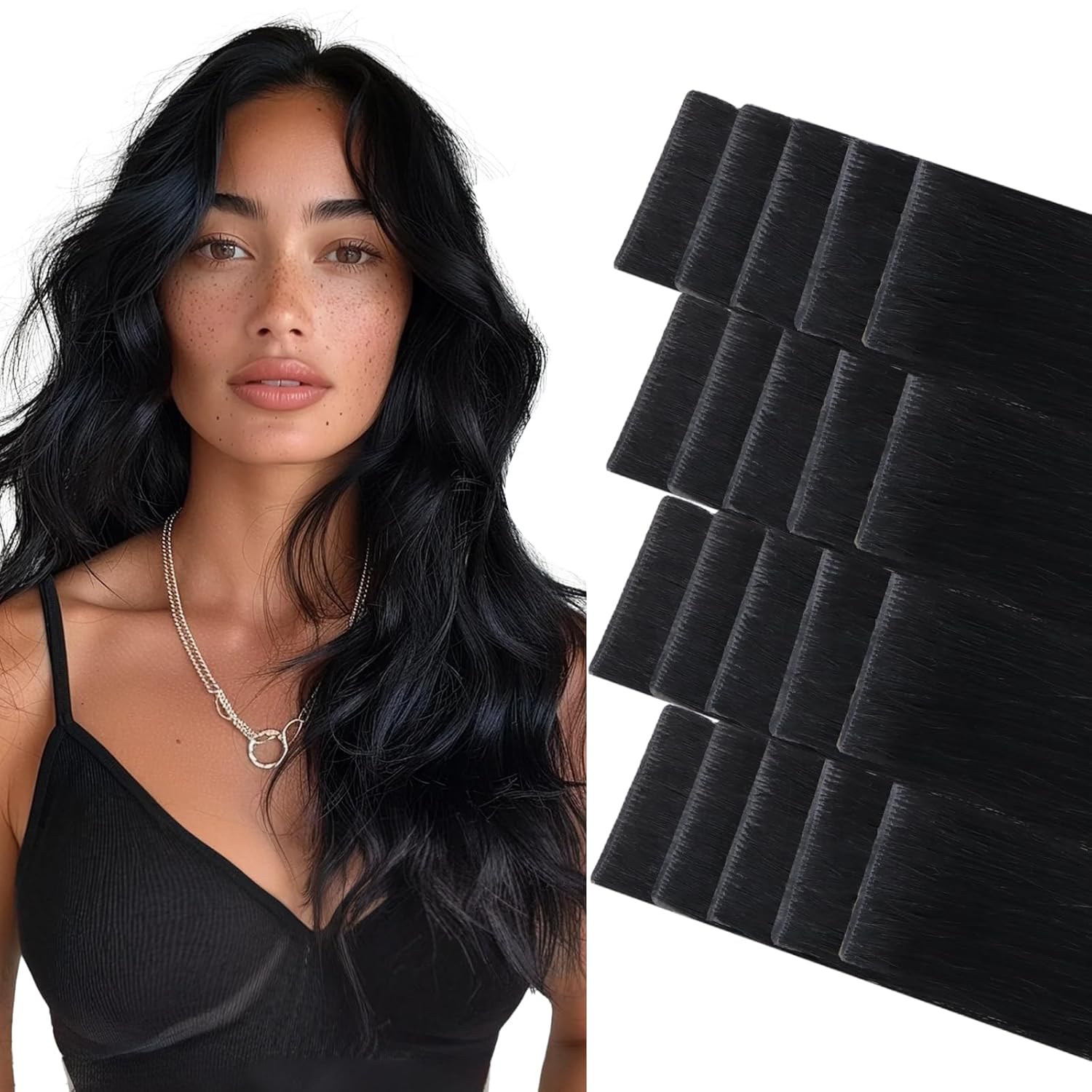 DULGE 24" Russian Remy Human Hair 100g Invisible Tape Extensions 40 Pieces