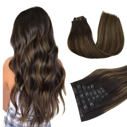 Seamless 20" Clip-In European Remy Human Hair Extensions - 150g