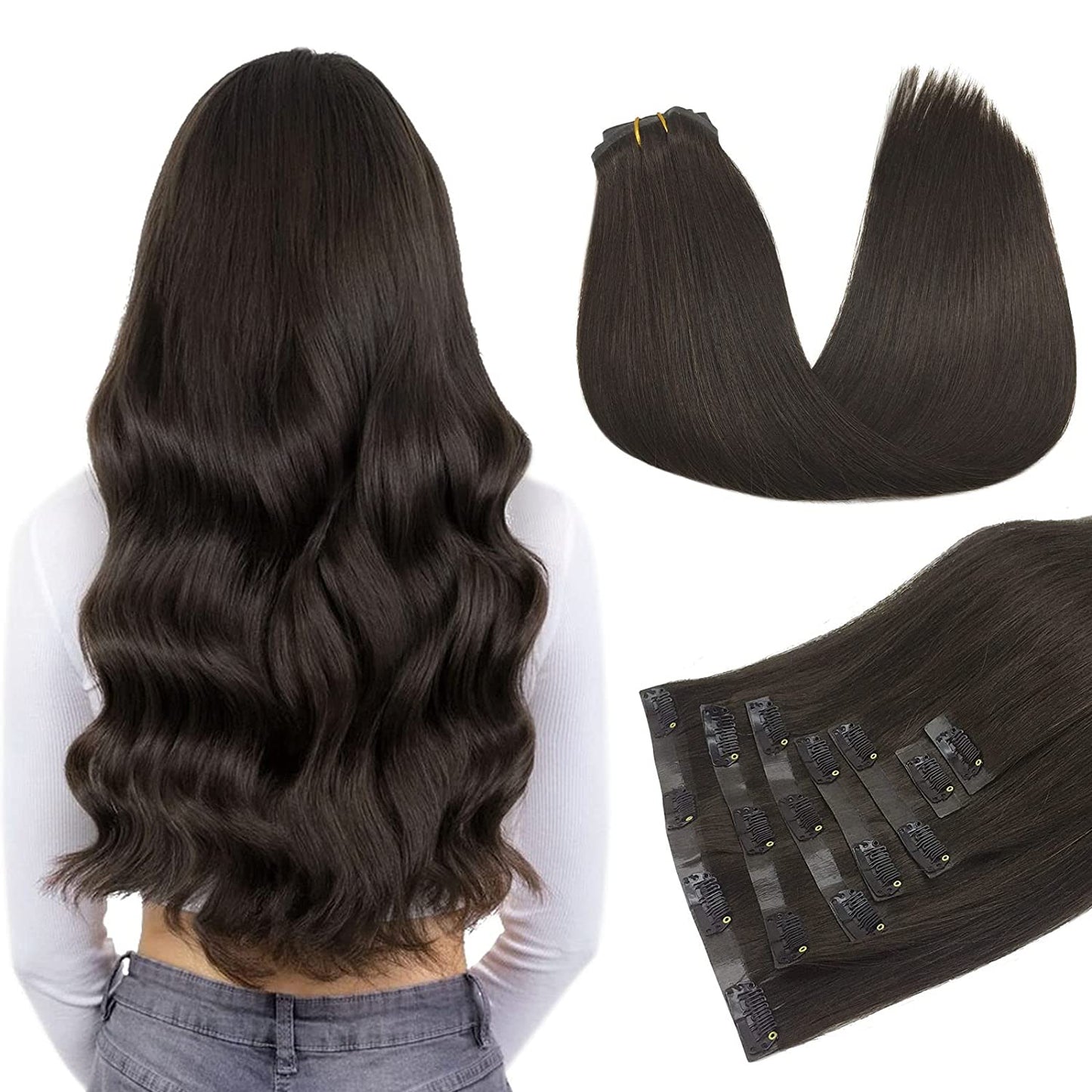 Seamless 20" Clip-In European Remy Human Hair Extensions - 150g