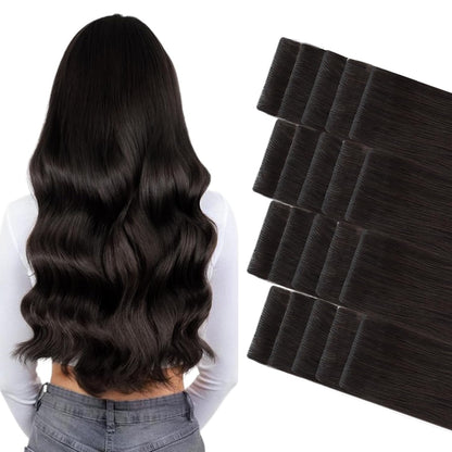 DULGE 20 Inch Invisible Tape-In Hair Extensions, Russian Remy 100g - Photo 7