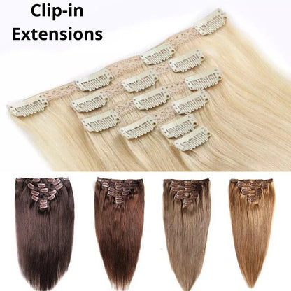 #1B Natural Black 18" European Remy Clip In Human Hair Extension - dulgehairextensions.com.au