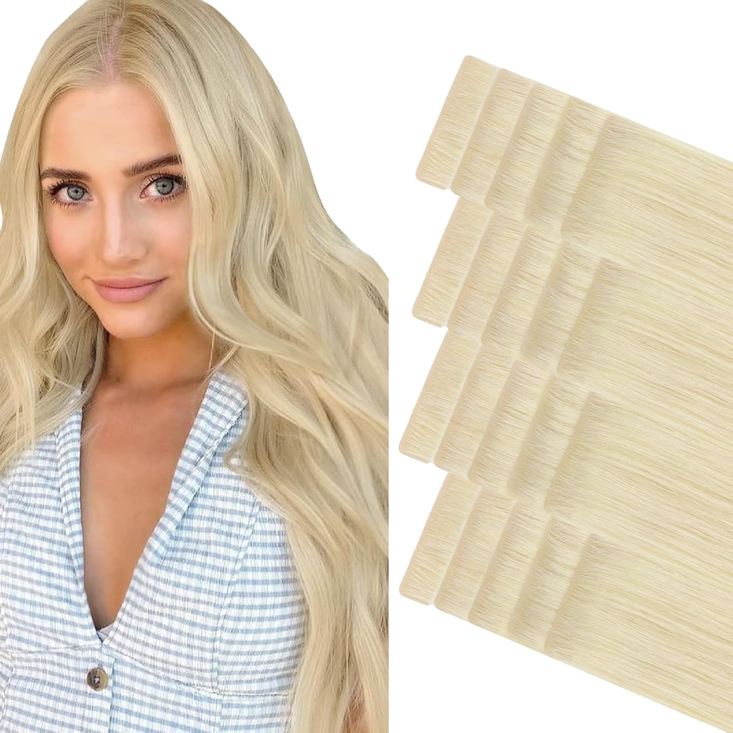 DULGE 20" Russian Remy Human Hair 100g Invisible Tape Extensions 40 Pieces