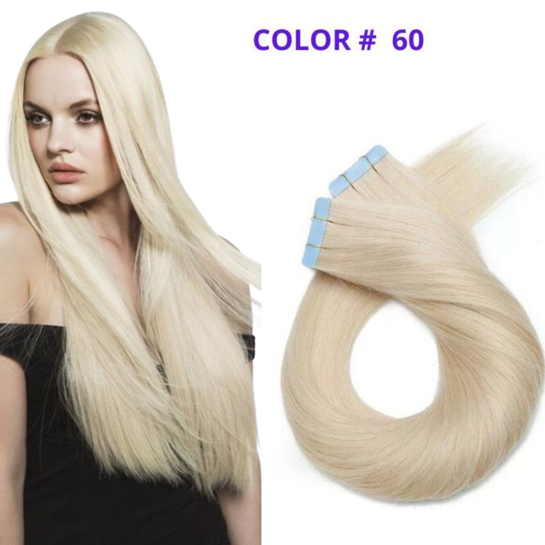 18" Russian Remy Human Hair Tape-In Extensions 100g 40 Pieces