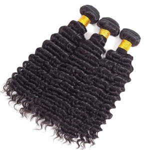 Brazilian Virgin Human Hair 12A Weft Weave Bundles 200g Deep Wave