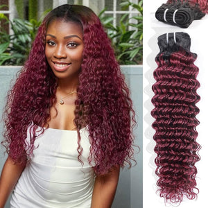 Brazilian Virgin Human Hair 12A Weft Weave Bundles 300g Deep Wave