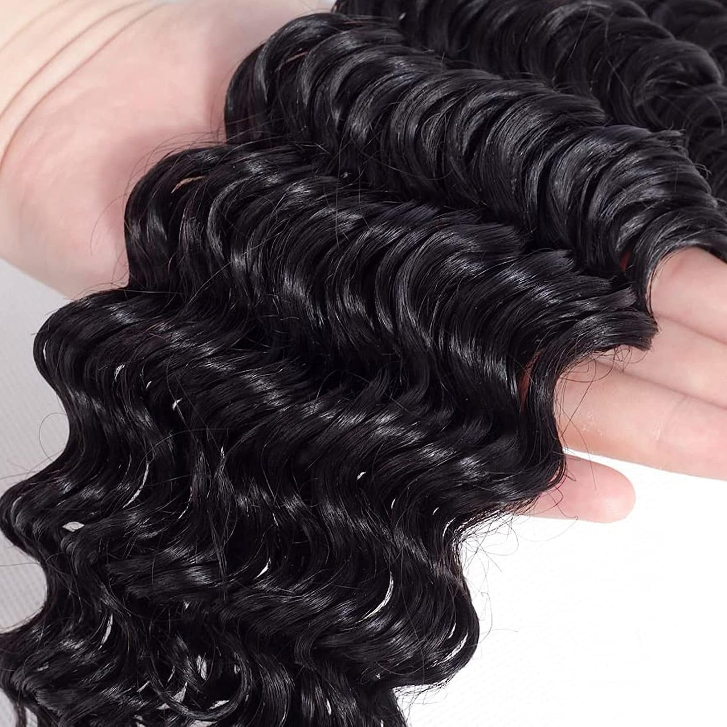 Brazilian Virgin Human Hair 12A Weft Weave Bundles 300g Deep Wave