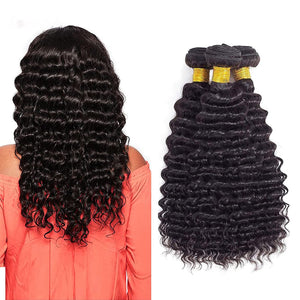 Brazilian Virgin Human Hair 12A Weft Weave Bundles 200g Deep Wave