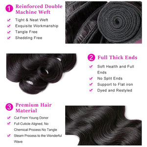 Brazilian Virgin Human Hair 12A Weft Weave Bundles 200g Body Wave