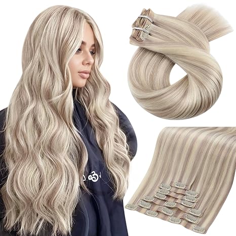 DULGE Deluxe 20" Euro Remy Human Hair Clip-In Extensions – 180g
