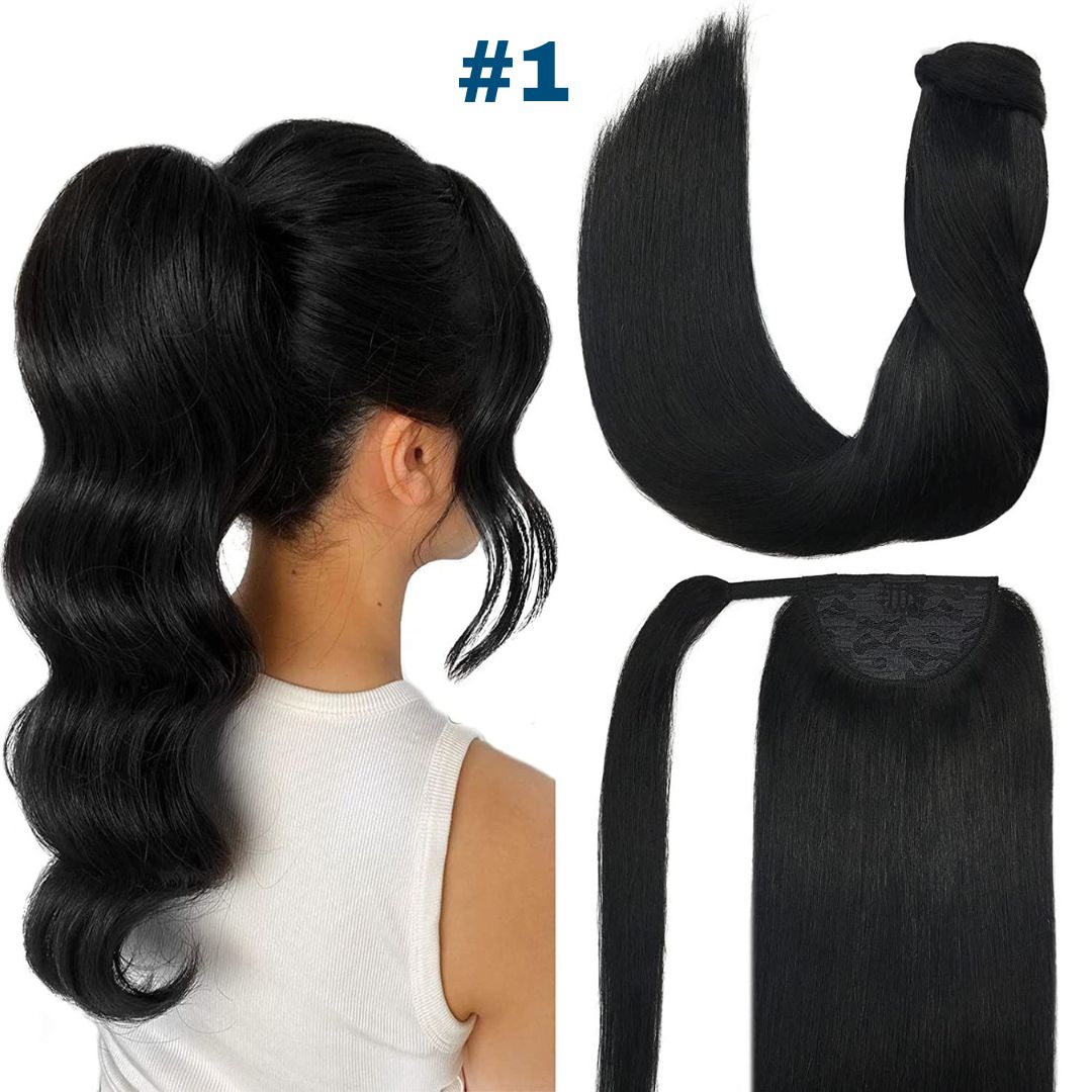 DULGE 24" European Remy Human Hair Ponytails