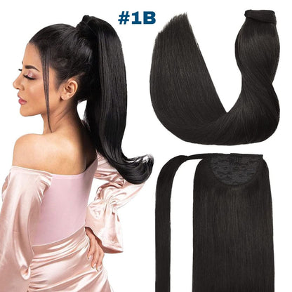 DULGE 24" European Remy Human Hair Ponytails