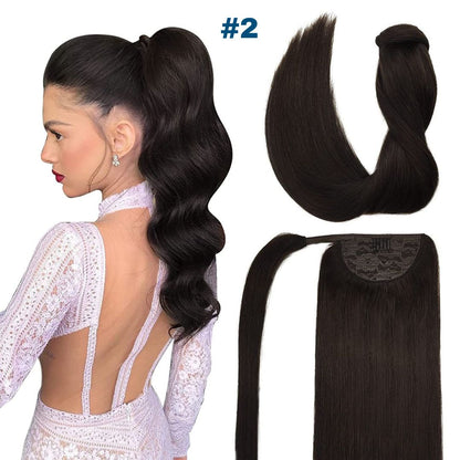 DULGE 24" European Remy Human Hair Ponytails