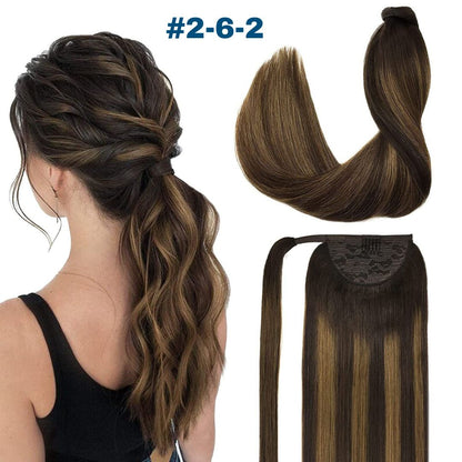 DULGE 24" European Remy Human Hair Ponytails