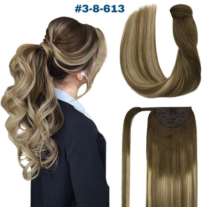 DULGE 24" European Remy Human Hair Ponytails