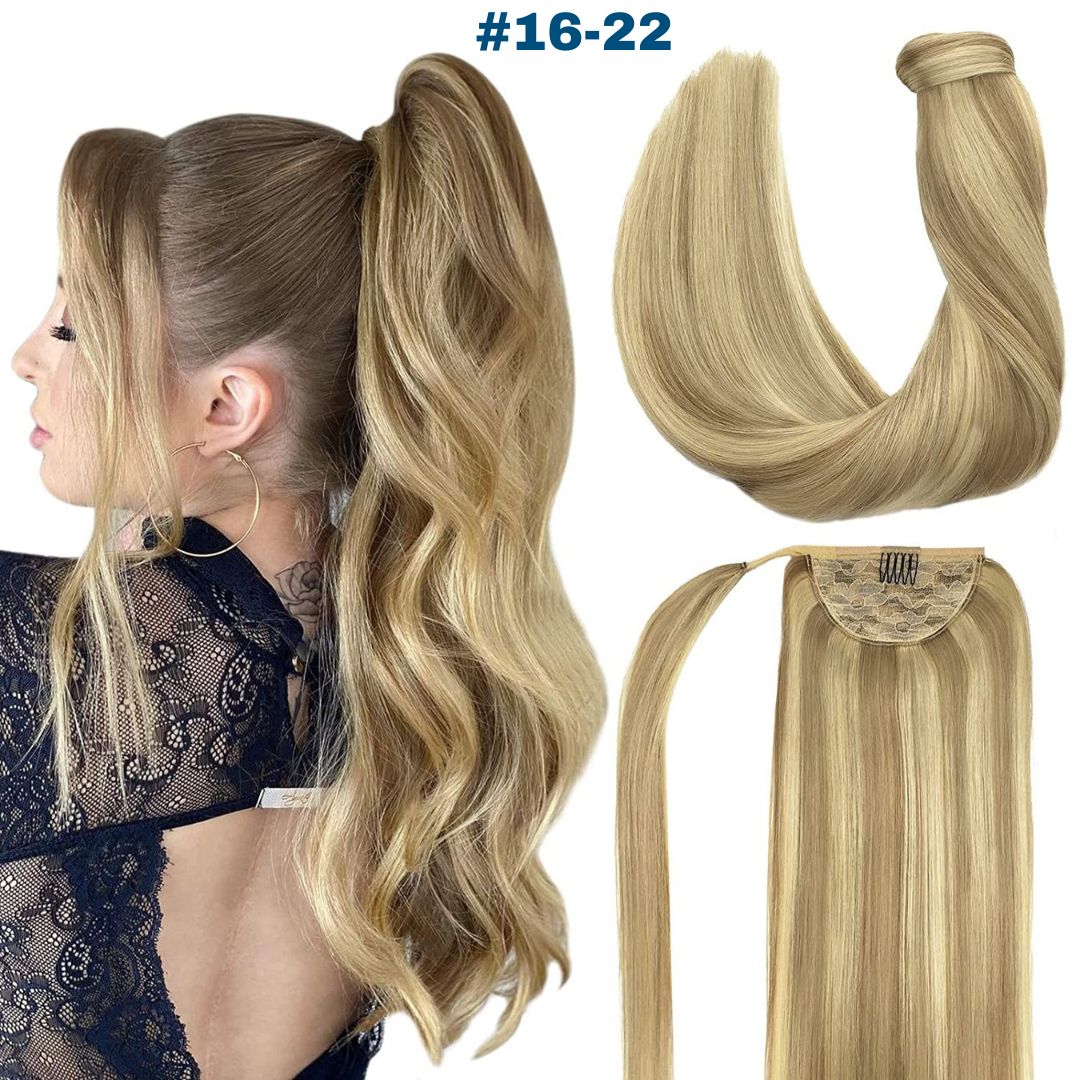 DULGE 24" European Remy Human Hair Ponytails