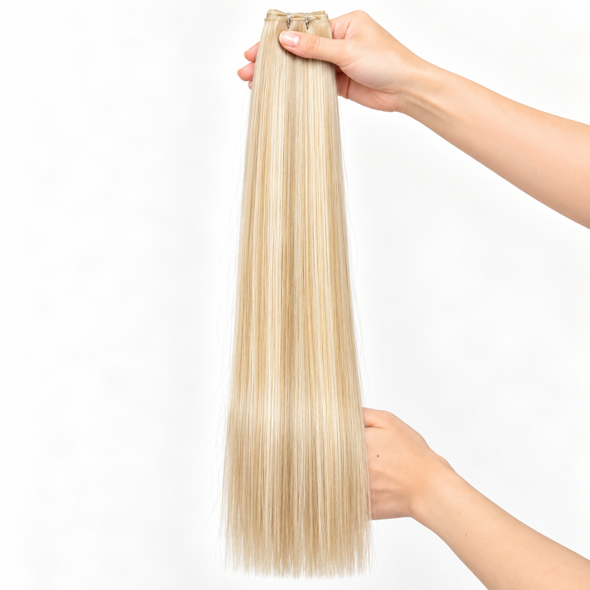 DULGE Butterfly Weft hair extensions in #18-613 blonde highlights