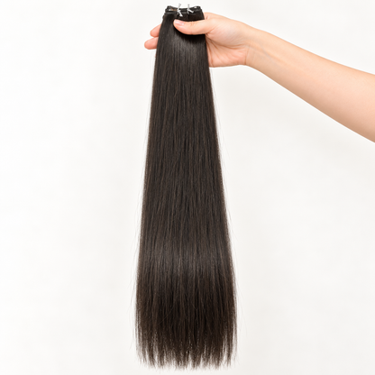 DULGE Butterfly Weft hair extensions in #1B Natural Black