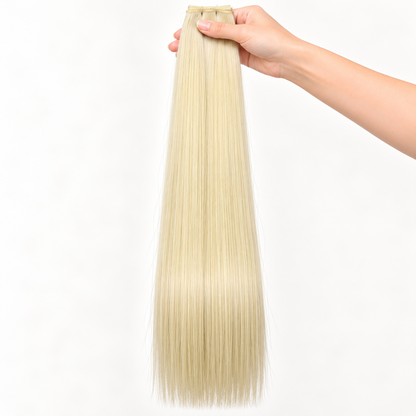 DULGE Butterfly Weft hair extensions in #613 Light Golden Blonde