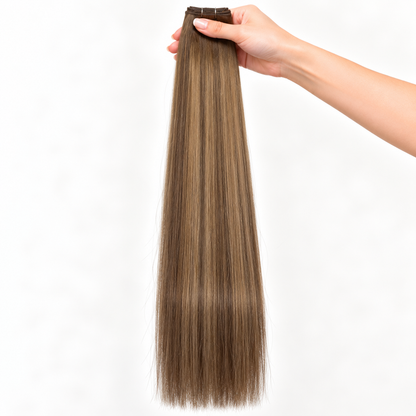 DULGE Butterfly Weft hair extensions in OL Mushroom Brown